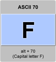 ASCII code F Capital letter F American Standard Code for ASCII code F Capital letter F American Standard Code for